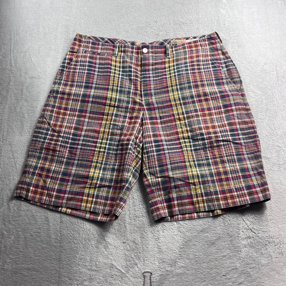 Polo Ralph Lauren Mens 36 Authentic India Madras Plaid Shorts Multi-Color Cotton
